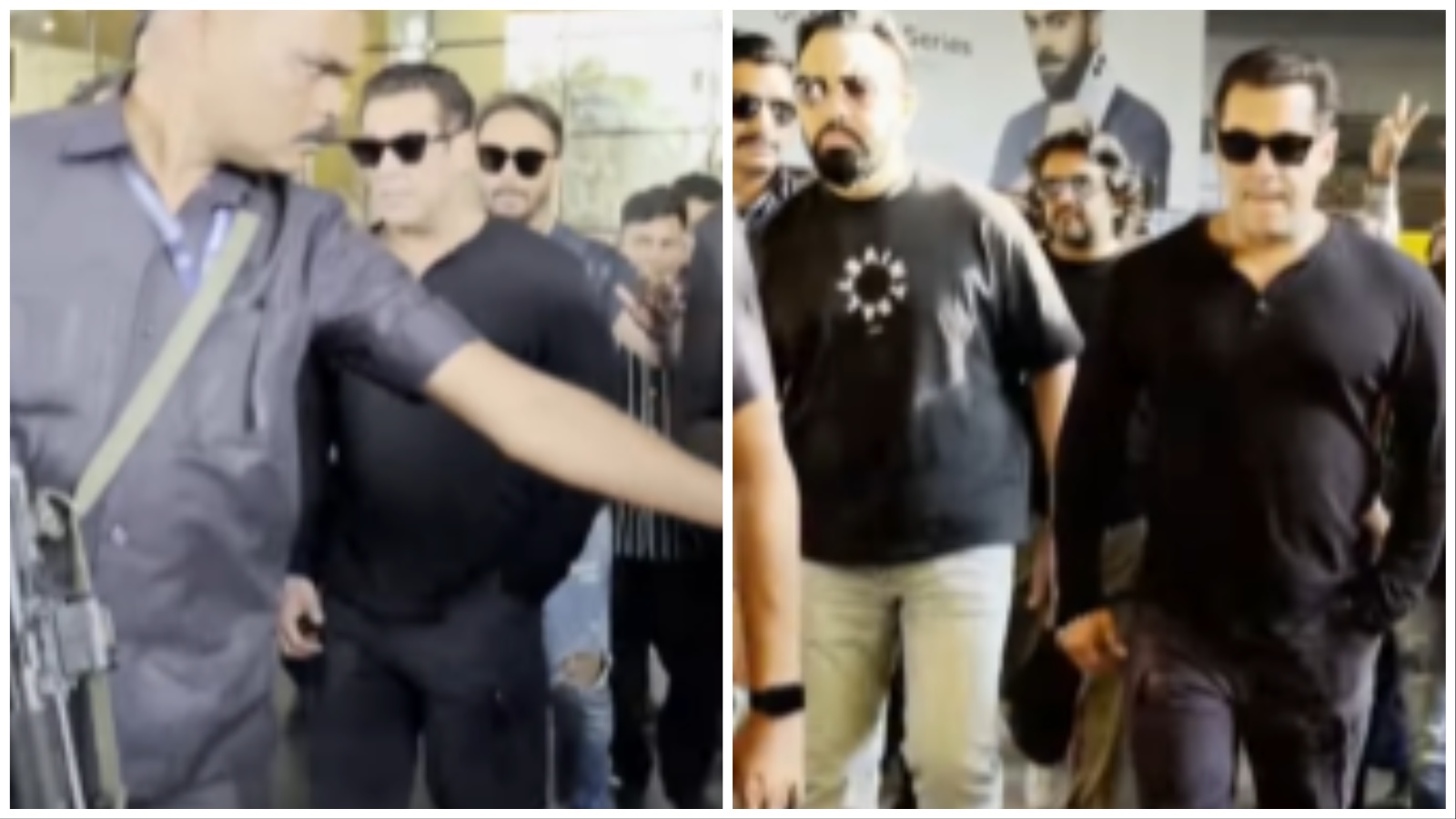 Salman Khan’s heavily armed security successfully guards him from fan with bouquet. Watch video | Bollywood News