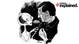 A 1970 illustration for the book 'Ek Dojon Goppo', in which Satyajit Ray's short story 'Bonkubabur Bandhu' was included.