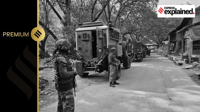 Army jawans during an encounter with militants at Kokernag Tehsil in Anantnag district, south Kashmir Wednesday, Sept. 13, 2023. Two security forces officers were injured in the encounter.