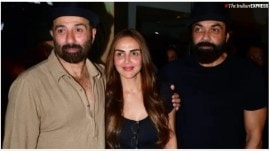 esha deol with sunny deol and bobby deol