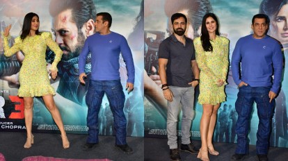414px x 232px - Salman Khan says Tiger 3 has romance because of Katrina Kaif; actors dance  together at meet-and-greet event, see videos | Bollywood News - The Indian  Express
