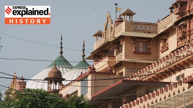 Shri Krishna Janmabhoomi Mandir and the mosque in Mathura.