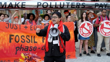 Activists protest against fossil fuels