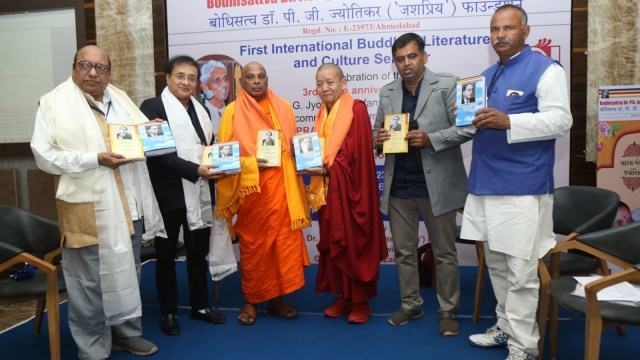 Ambedkar biography English translation, Babasaheb Bhim Rao Ambedkar, Gujarat confidential, Ambedkar Biography, books on Ambedkar, books on Babasaheb Ambedkar, Vijay Surwade released Ambedkar biography in Gujarati, Ambedkarite literatures, Ambedkar biography written in Gujarati, indian express news