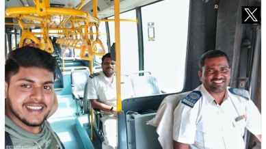BMTC bus travels with only 1 passenger from Bengaluru airport