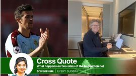 Former England player Joey Barton (left) and Gillian Clark, the voice of Badminton. (Reuters | Twitter/@OmaGillClark)