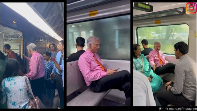 Billionaire businessman takes Mumbai local train to beat traffic and save time