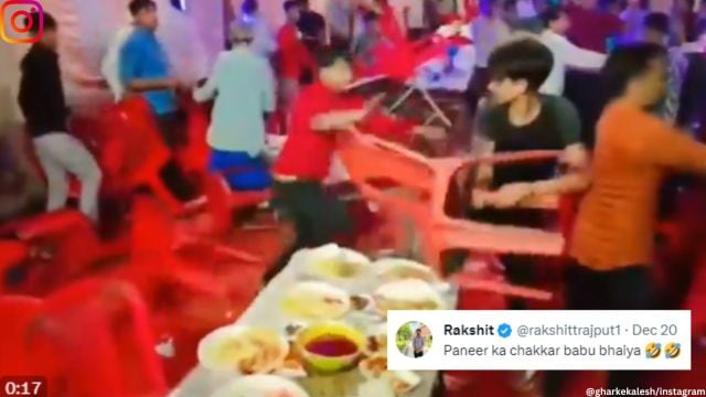 Watch: ‘Epic brawl’ at wedding as guests throw chairs after paneer ...