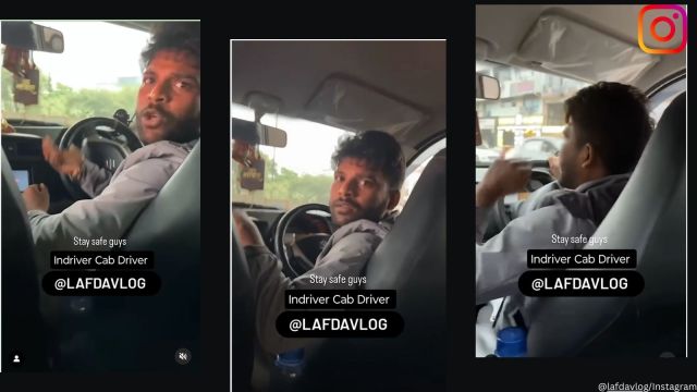 Cab driver and woman passenger engage in heated argument