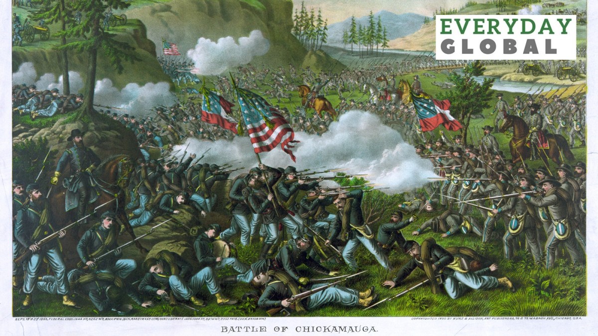 The Battle of Chickamauga, as part of the American Civil War which eventually led to the 14th Amendment of the Constitution.