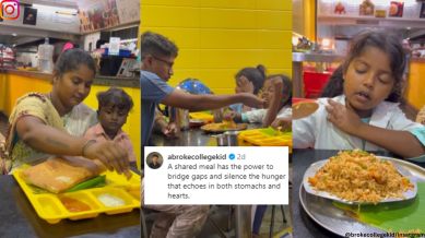 Digital creator buys meals for a family.