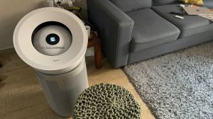 The Dyson Purifier Big+Quiet is not heavy and can be slid around easily because of wheels at the bottom.