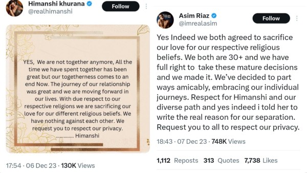 Himanshi Khurrana= Asim Riaz- breakup statements