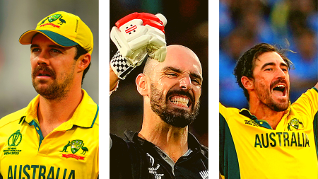 (From left to right) Australia's Travis Head, New Zealand's Daryl Mitchell and Australia's Mitchell Starc were all picked in the IPL 2024 auction on Tuesday. (PHOTOS: PTI)