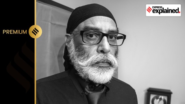 Sikh separatist leader Gurpatwant Singh Pannun is pictured in his office on Wednesday, Nov. 29, 2023, in New York.