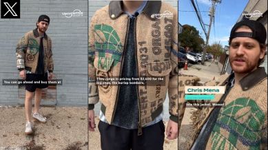 New York designer transforms gunny sack into trendy jacket