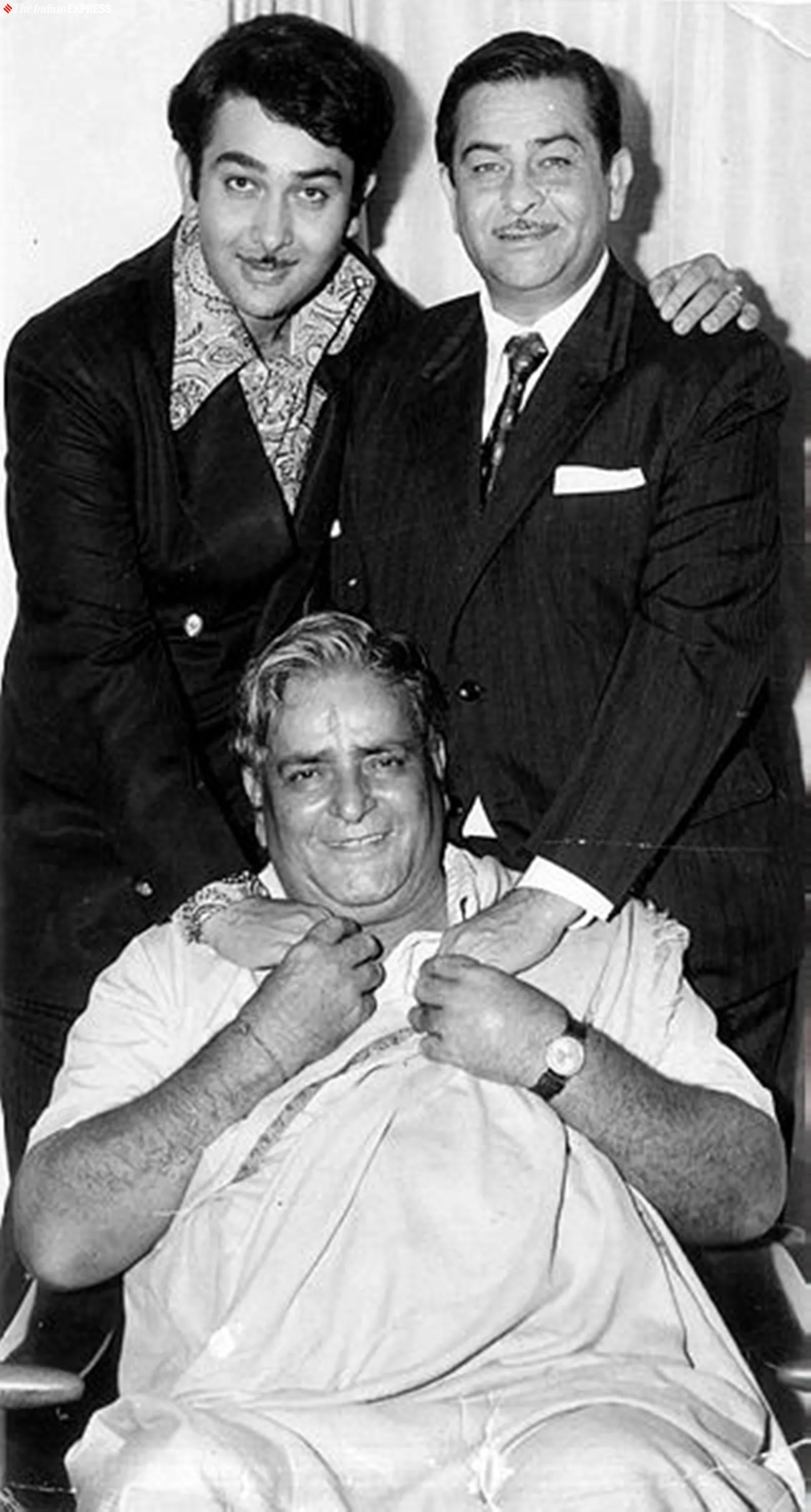 Prithviraj Kapoor with his son Raj Kapoor and garandson Randhir Kapoor.
