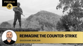 An Army personnel during a cordon and search operation after the recent ambush on two Army vehicles that left five soldiers dead, in Poonch district, Saturday, Dec. 23, 2023. (PTI Photo)