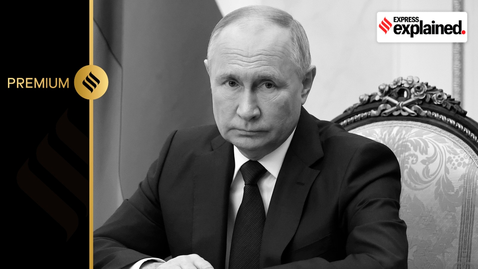 Russian President Vladimir Putin makes a video address to participants of the 2nd National Healthcare Congress at the Kremlin in Moscow, Russia, Friday, Dec. 1, 2023.