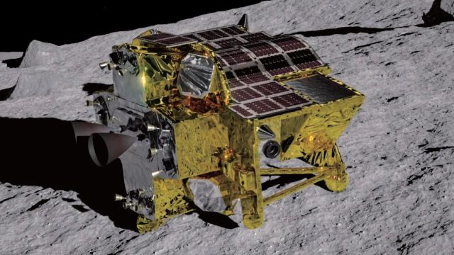 Artistic illustration of JAXA's SLIM lunar lander.