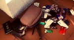 Screengrab from a video posted on social media by woman international master Mounika Akshaya showing her handbag and her passport dumped in the balcony of her apartment in Sitges in Spain.