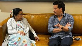 Sachin Tendulkar and Asha Bhosle