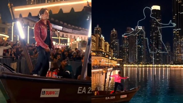 Shah Rukh Khan- signature pose- drone- Dunki-Dubai