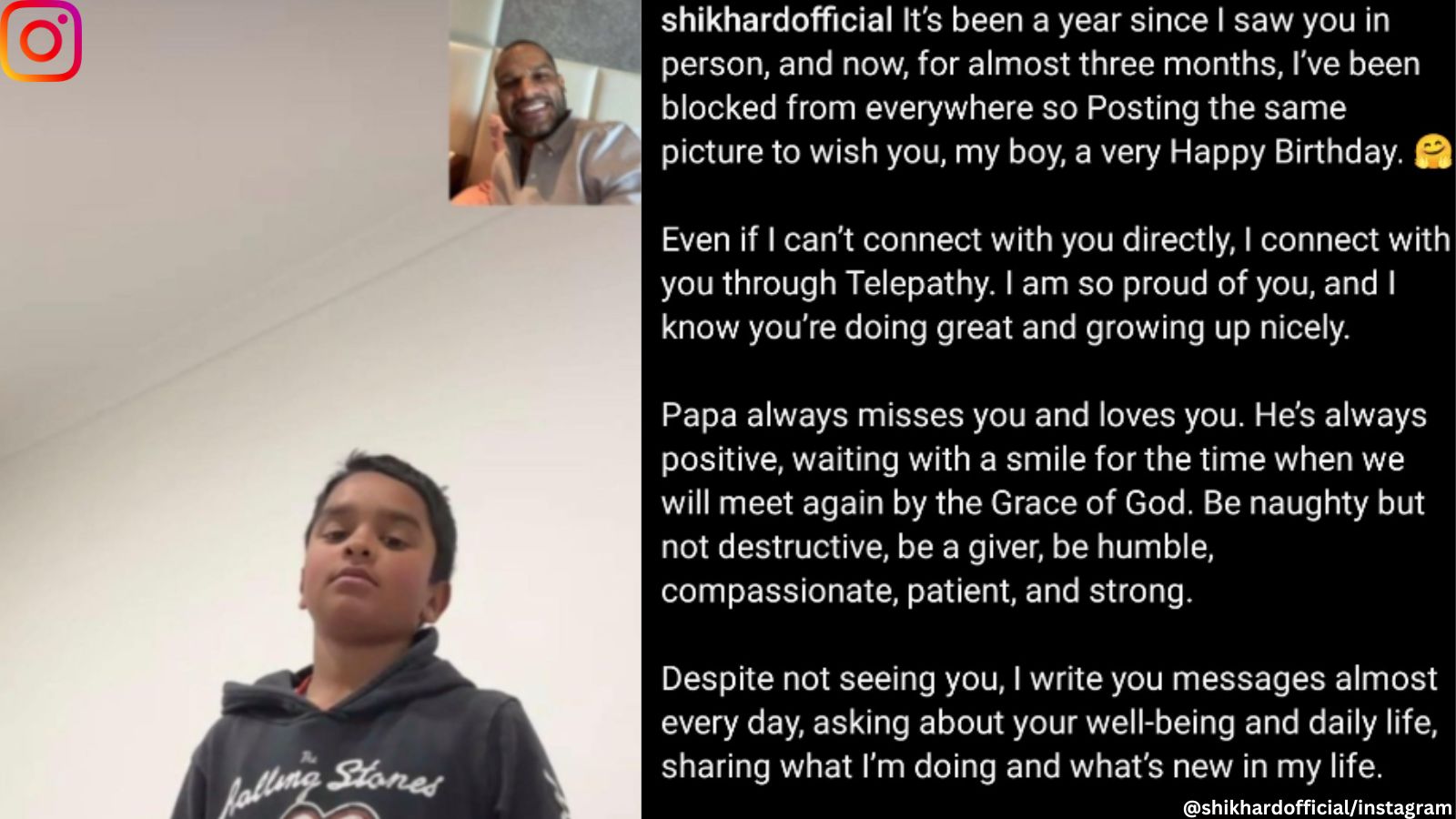 Shikhar Dhawan sends birthday wishes to his son in a heartfelt