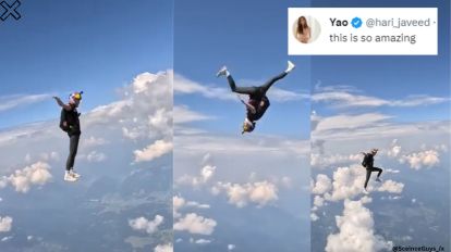 Video: Woman's Gravity-Defying 'Sky Walking' Stunt Is Too Amazing To Miss