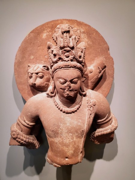 The God Vishnu in Three Incarnations. Northern India (Mathura), Gupta period, mid-5th century CE. Currently in Boston Museum. 