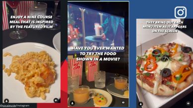 This US company shows films and serves food as and when it appears on screen