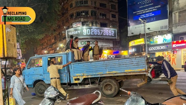On Wednesday evening, the nuisance detection squad of the Pune Cantonment Board cracked down on unauthorised hawkers on MG Road for four hours between 5pm and 9pm.