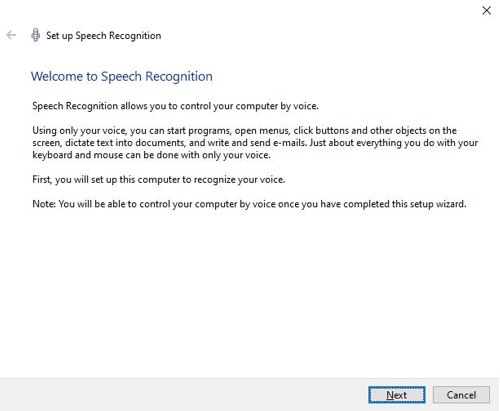 Windows Speech Recognition