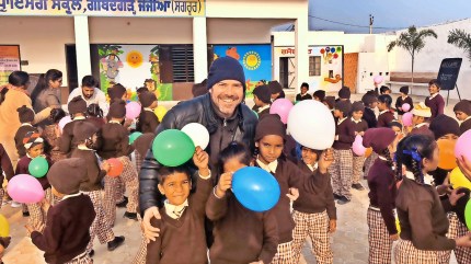 artist from Spain, Punjab village school, Spain, Sangrur, social work, human interest story, punjab news, ludhiana news, Indian express news, current affairs