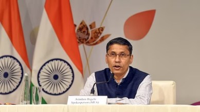 arindam bagchi, hamas question, ministry of external affairs
