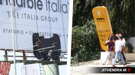 Protesters vandalise a billboard in Bengaluru on December 27.