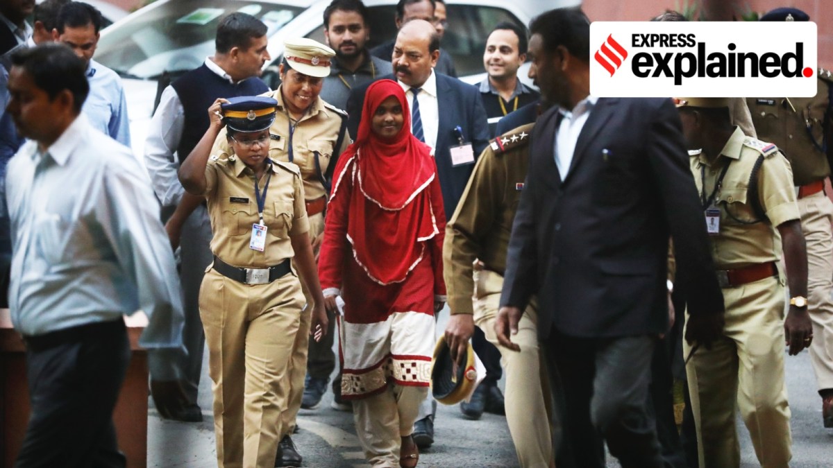 Hadiya on her way to the Supreme Court in 2017.