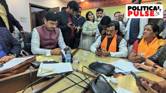MP BJP chief V D Sharma said it took the BJP more than a year to prepare for the comeback, with the party silently forming an army of booth level workers, who implemented Shah's plan and stunned the Congress into silence.. (Express photo)