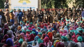Noida farmers protest, protest against NTPC, equal compensation, jobs, agitators demand, power project in Dadri, Bhartiya Kisan Parishad, BKP farmers, indian express news