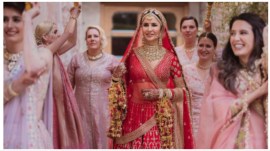 Katrina Kaif with her sisters on her wedding day