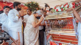 nirmala sitharamn at Vijayakanth's funeral