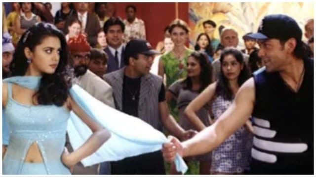 Preity Zinta and Bobby Deol in a still from Soldier.