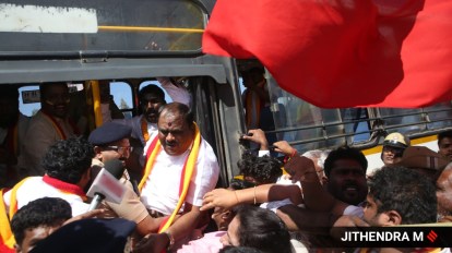 Karnataka Rakshana Vedike president Narayana Gowda, 28 others arrested day  after vandalism in Bengaluru | Bangalore News - The Indian Express