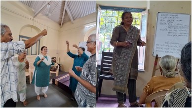 Pune chapter 'Sukhsopan' began at Niwara old age home, Niwara old age home, Vaishali Joshi's life, Sanskrit classes, origami, Saptasopan’s in-house competitions, indian express news