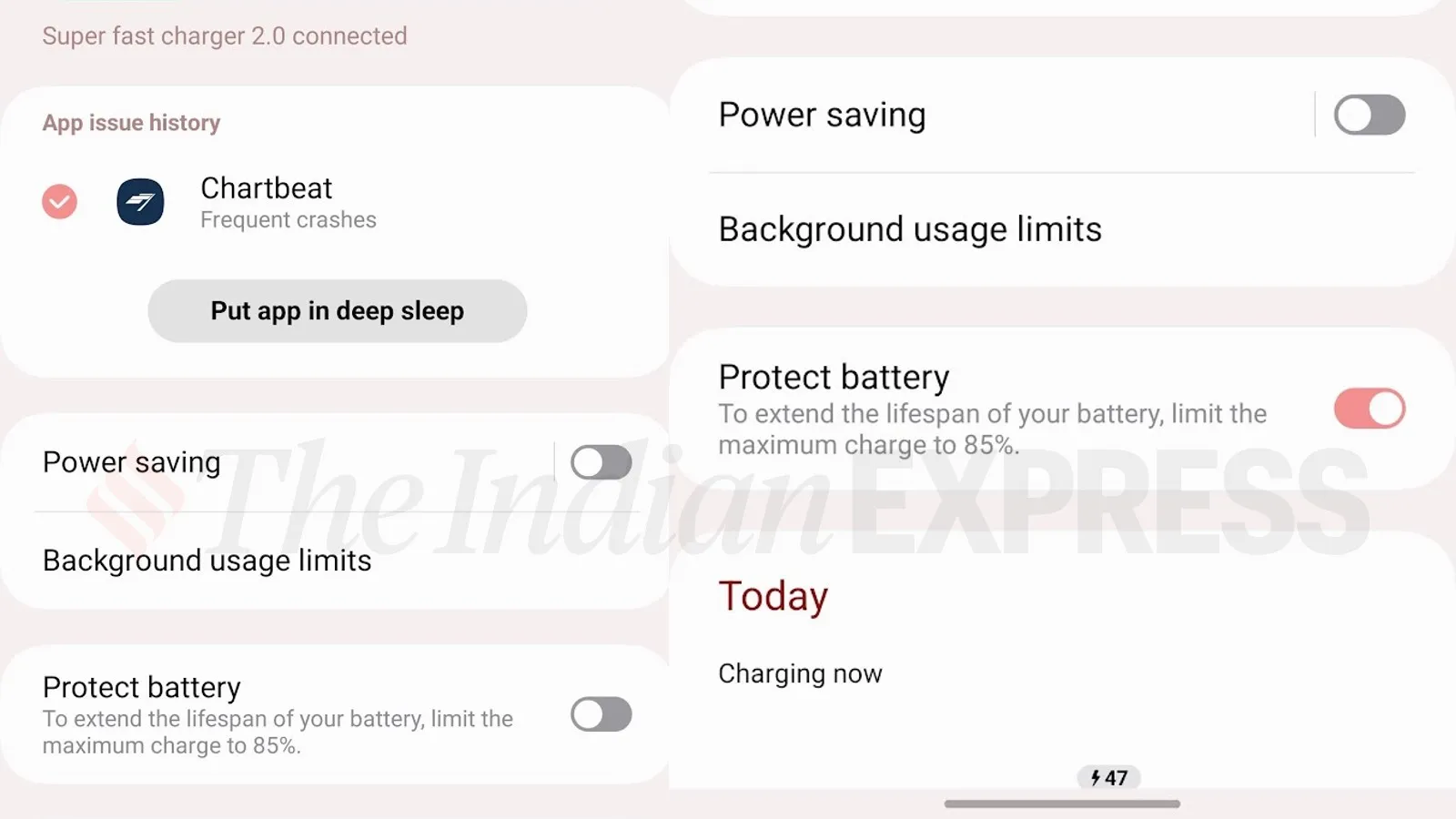 Samsung battery settings