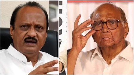 Sharad and Ajit factions battle over nameplates outside NCP’s office in Nagpur