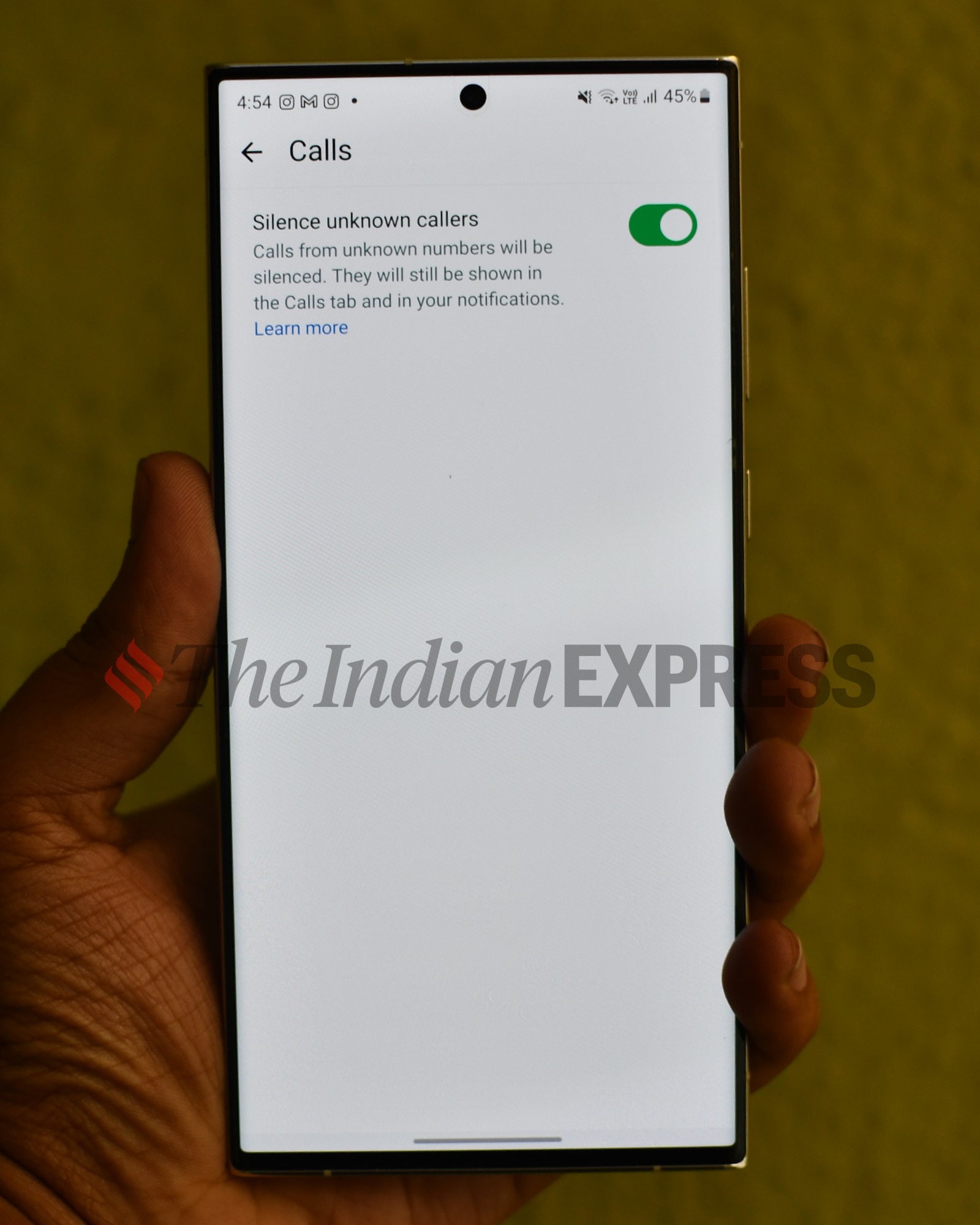 Enable silence unknown calls