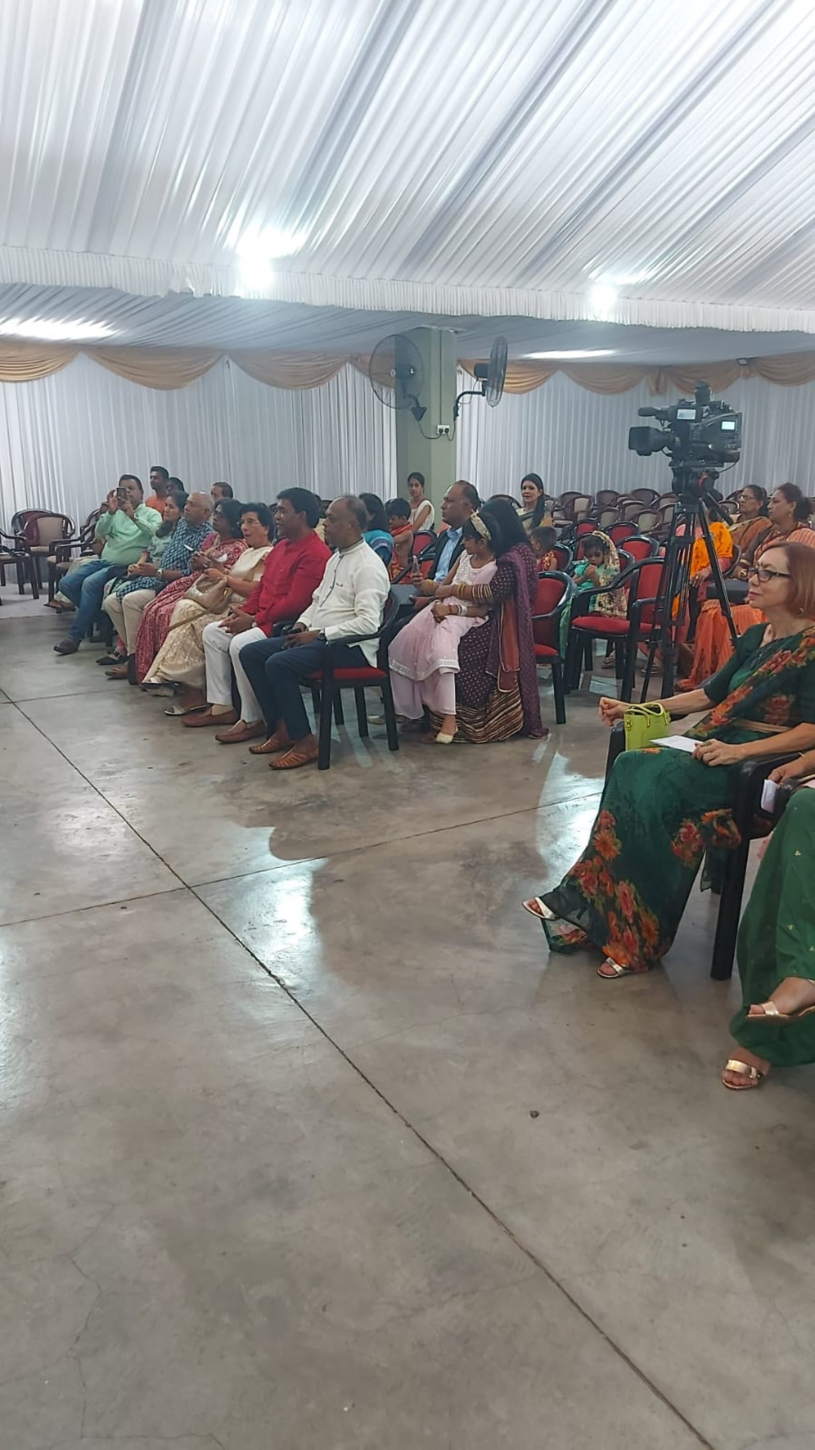 Mauritius' Prime Minister Pravind Kumar Jugnauth (in red kurta), attending as the chief guest at a cultural programme organised by the Hindu Council of Mauritius in Vacoas-Phoenix town at the Indira Gandhi Centre for Indian Culture, to mark the consecration of the Ram Mandir in Ayodhya. Photo credit: Prof. Mohurlall Chummun