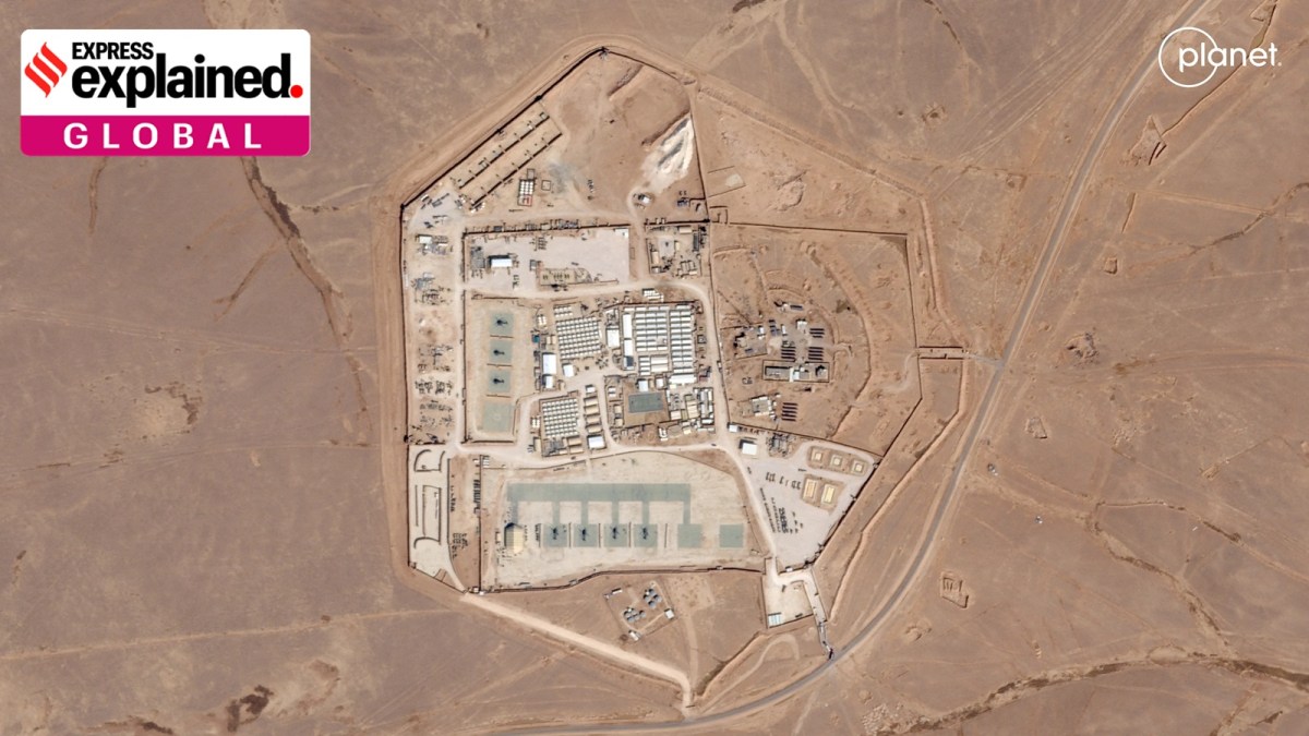 Satellite view of the U.S. military outpost known as Tower 22, in Rukban, Rwaished District, Jordan October 12, 2023 in this handout image.