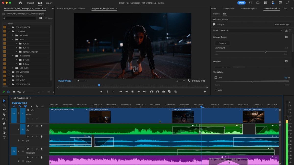 Adobe Premiere Pro audio editing
